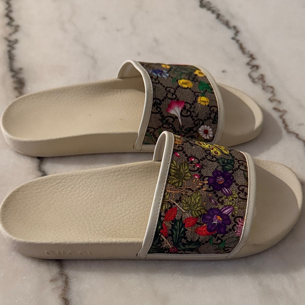 Gucci Floral Print Slippers - Multicolor - Picture 2 of 7